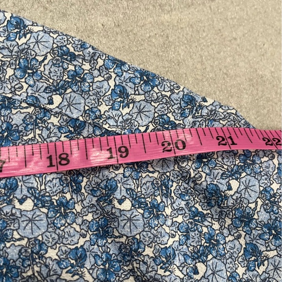 [17-17.5]Daniel Hechter Men Blue Floral Patterned Cotton Non Iron Dress Shirt - Picture 7 of 10